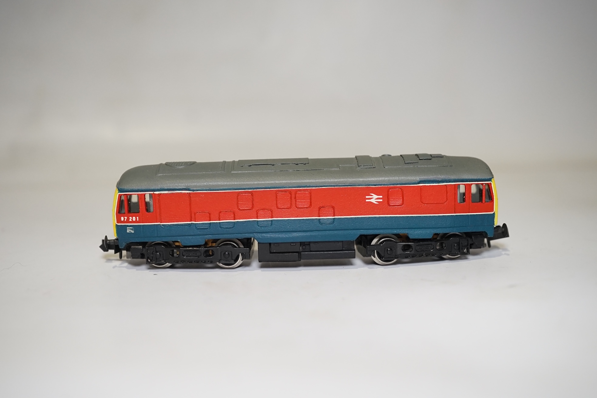 Four boxed Silver Fox Models N gauge BR Bo-Bo diesel locomotives - two Class 24 locos; one in dark green livery, D5102, and one in red and grey, 97 201, and two Class 27 locos; both in dark green livery, D5364 and 27 037